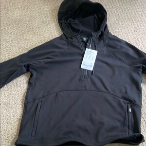 Athleta Black Performance Hoodie with Half-Zip